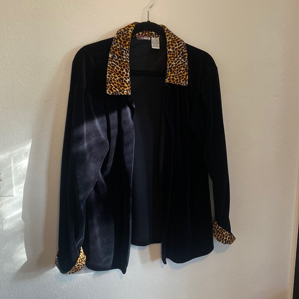 90s Velvet Leopard Cardigan